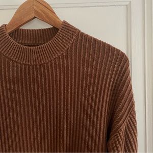 Frank & Oak SeaCell Mock Neck sweater, Rust / Terracotta